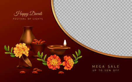 Diwali Festival Sale Bannerのイラスト素材