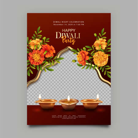 Diwali Poster Template.のイラスト素材