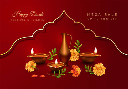 Diwali Festival Bannerのイラスト素材