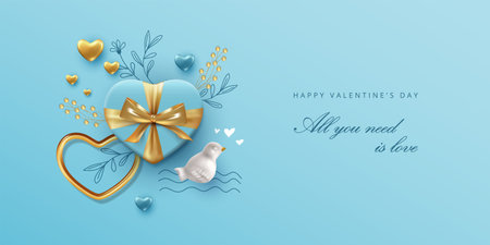 Valentines day banner illustrationのイラスト素材