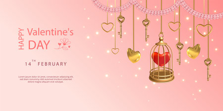 Valentines day banner illustrationのイラスト素材