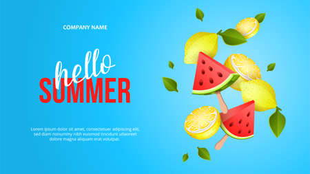Summer Bright Bannerのイラスト素材