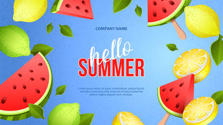 Summer Bright Bannerのイラスト素材