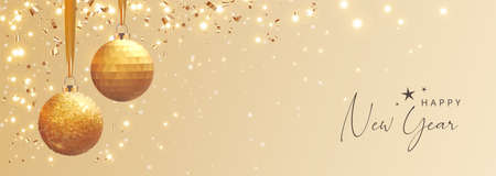 Merry Christmas and Happy New Year bannerのイラスト素材