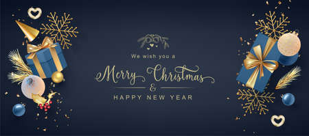 Christmas and New Year Bannerのイラスト素材