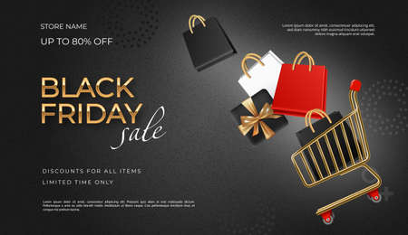 Black Friday sale bannerのイラスト素材