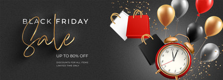 Black Friday sale web banner templateのイラスト素材