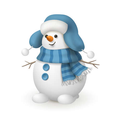 Christmas character Funny Snowmanのイラスト素材