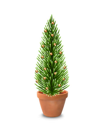 Christmas tree in a potのイラスト素材