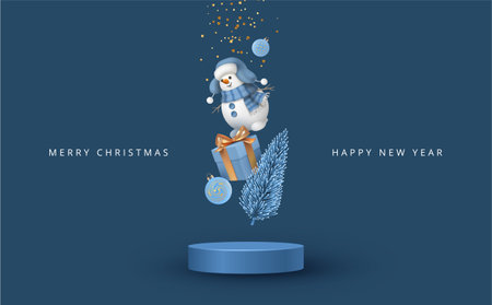 Merry Christmas and Happy New Year bannerのイラスト素材