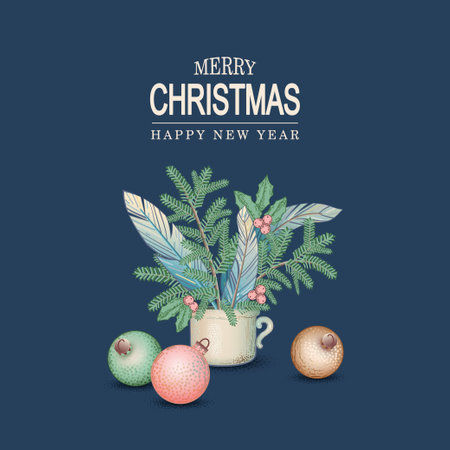 Christmas and New Year Bannerのイラスト素材