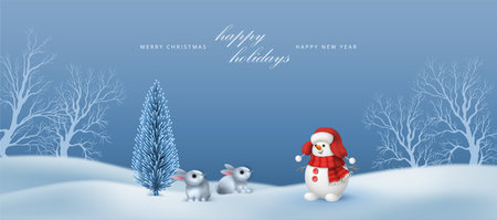 Christmas Holiday Winter Landscapeのイラスト素材