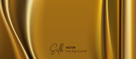Silk fabric texture. Satin golden cloth. Luxury backgroundのイラスト素材
