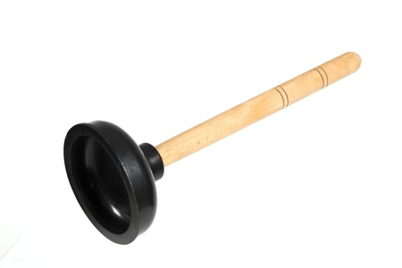 Plunger for drain cleaning sewer, isolated on a white backgroundの写真素材