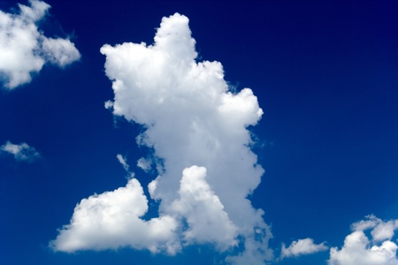 White clouds on blue sky background