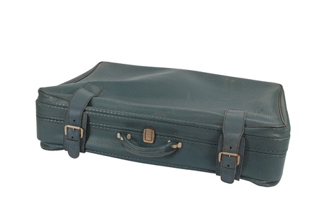 Retro Vintage Suitcase, isolated on a white backgroundの写真素材