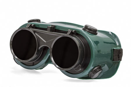Goggles for welding work, isolated on white background, with clipping pathの写真素材