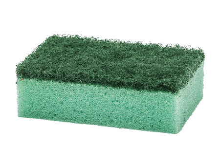 Sponge for washing dishes, isolated on white backgroundの写真素材