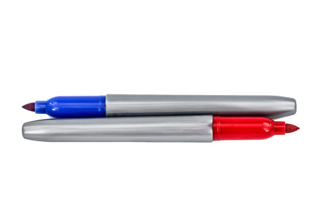 Two felt-tip pens markers highlighters, isolated on white background