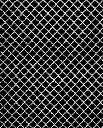 Metal net covered by crystals of ice hoarfrost, isolated on black background
