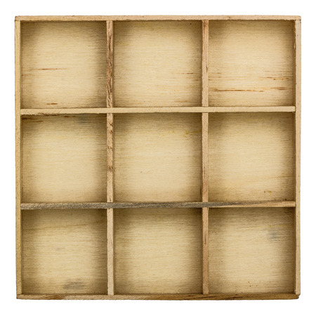 Wooden box for small items, isolated on white background