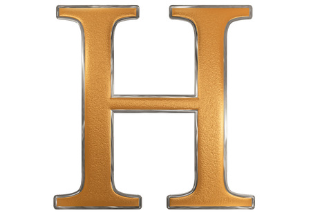 Uppercase letter H, isolated on white, 3D illustrationの写真素材