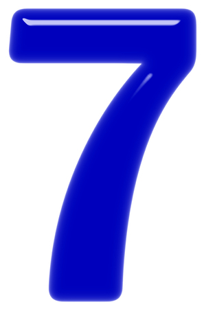Numeral 7, seven, isolated on white background, 3d renderの写真素材