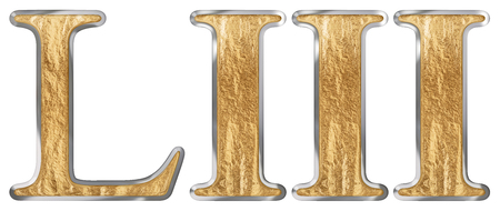 Roman numeral LIII, tres et quinquaginta, 53, fifty three, isolated on white background, 3d renderの写真素材