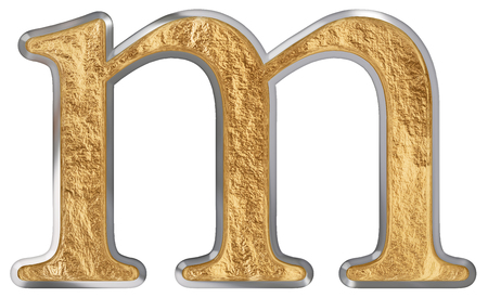 Lowercase letter m, isolated on white, 3D renderの写真素材