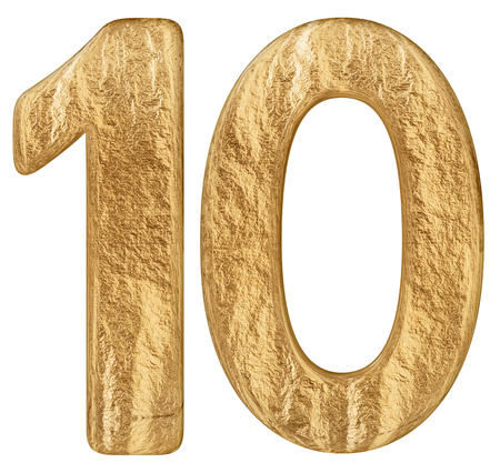 Numeral 10, ten, isolated on white background, 3d renderの写真素材