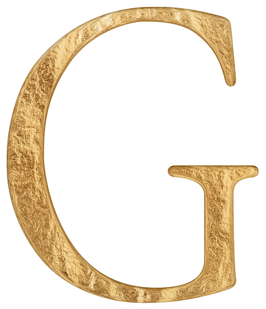 Uppercase letter G, isolated on white, 3D renderの写真素材
