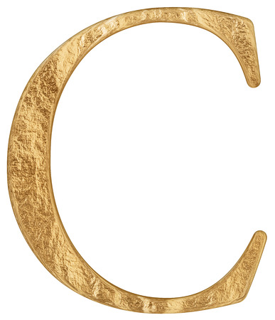 Uppercase letter C, isolated on white, 3D renderの写真素材