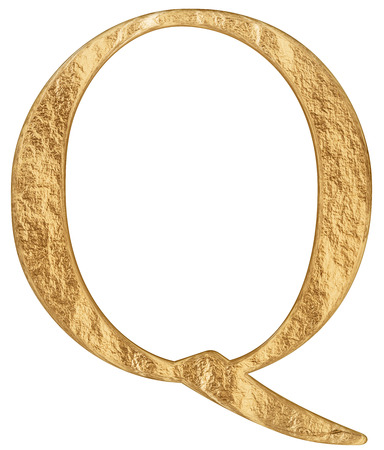 Uppercase letter Q, isolated on white, 3D renderの写真素材