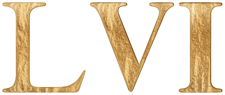 Roman numeral LVI, sex et quinquaginta, 56, fifty six, isolated on white background, 3d renderの写真素材