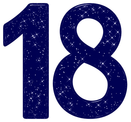 eighteen Numeral 18, eighteen, star sky texture imitation, isolated on white  background, 3d renderの素材 [FY310119605986] | ストックフォトの Qlean Market（キュリンマーケット）