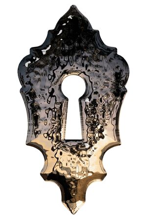 The keyhole, decorative design element, imitation molten metal, isolated on white background, 3d render
の写真素材