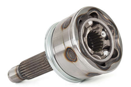CV Joint, constant velocity joints. Part wheel of the car, isolated on white backgroundの写真素材