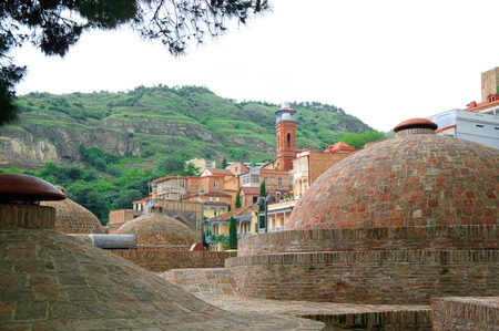 Exterior of public bath in Tbilisi, Georgiaの写真素材