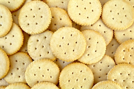 The texture of the yellow round crackers