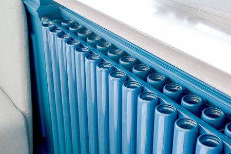 Radiators of the heating system, Radiators with cylindrical tubes.の写真素材
