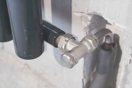 Radiators of the heating system, Radiators with cylindrical tubes.の写真素材