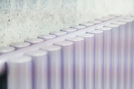 Radiators of the heating system, Radiators with cylindrical tubes.の写真素材