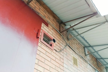 Ventilation grilles in a brick wall