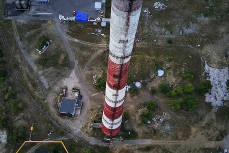 The chimney of the old city heating boiler house.