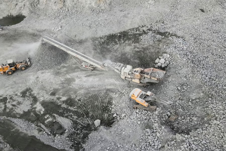 A quarry for the extraction of migmatite and crushed stone