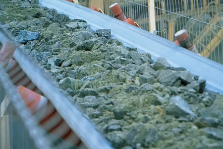 Movement of asbestos rock for grinding to a fine fraction