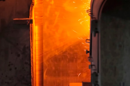 Stone wool production, smelting furnace