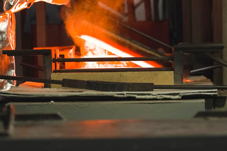 Testing gold in a smelting furnace.