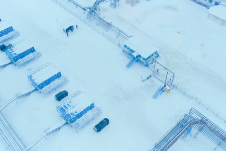 Gas treatment plants for a liquefied gas plant.の写真素材