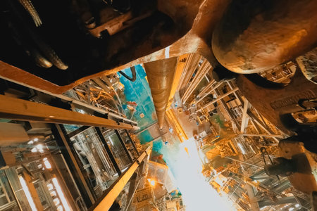 Equipment for drilling on an offshore oil platform.の写真素材